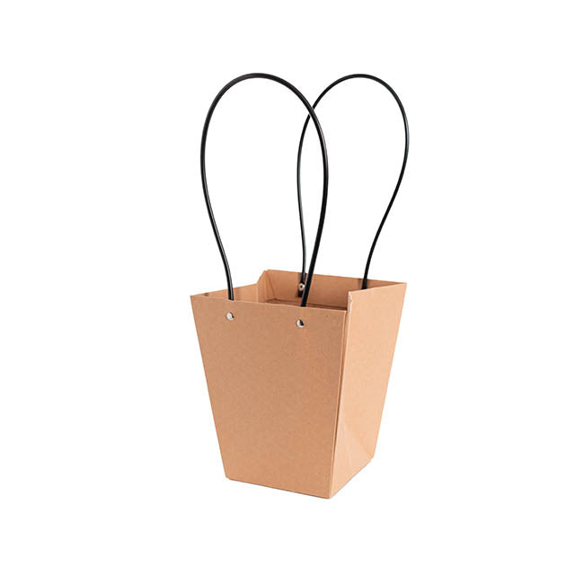 Flower Carry Bag Kraft Brown Medium Pk5 (12x17x20cmH)