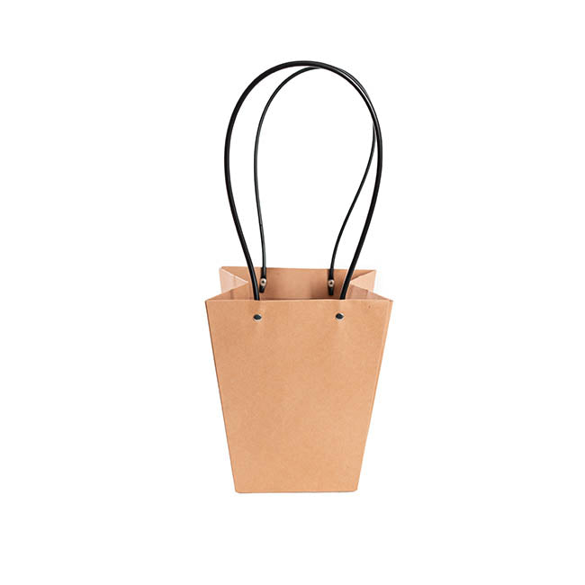 Flower Carry Bag Kraft Brown Medium Pk5 (12x17x20cmH)