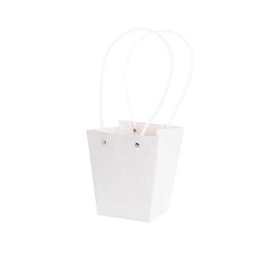 Flower Carry Bag Kraft White Medium Pk5 (12x17x20cmH)