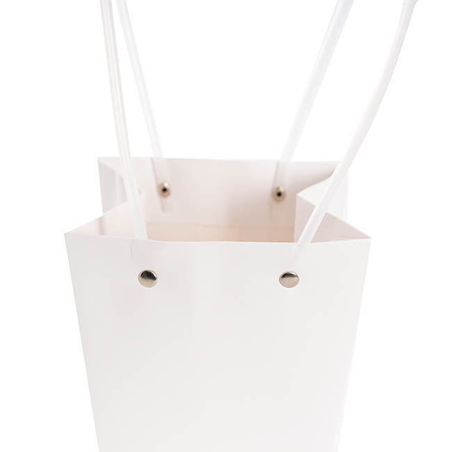 Flower Carry Bag Kraft White Medium Pk5 (12x17x20cmH)