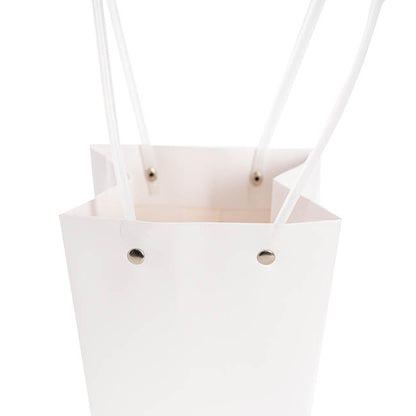 Flower Carry Bag Kraft White Medium Pk5 (12x17x20cmH)