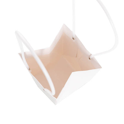 Flower Carry Bag Kraft White Medium Pk5 (12x17x20cmH)
