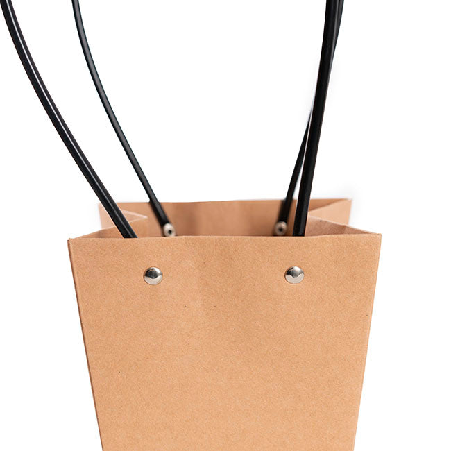 Flower Carry Bag Kraft Brown Small Pk5 (9.5x13x15.5cmH)