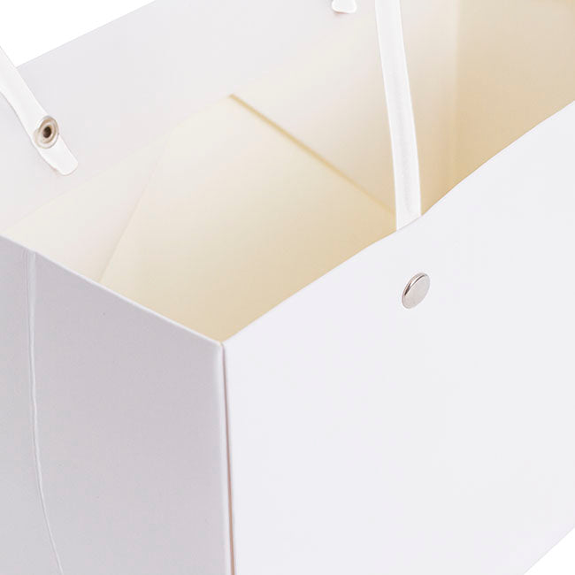 Flower Carry Bag Kraft White Rectangle Pk5 (22x10.5x13cmH)