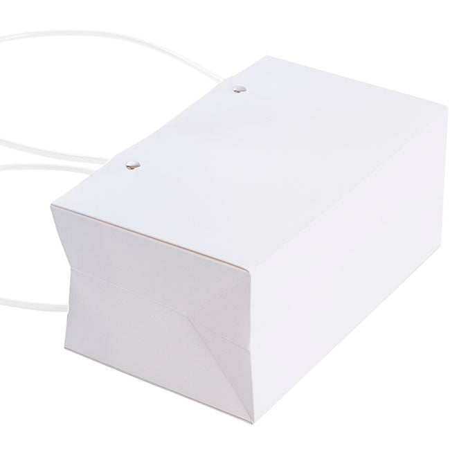 Flower Carry Bag Kraft White Rectangle Pk5 (22x10.5x13cmH)