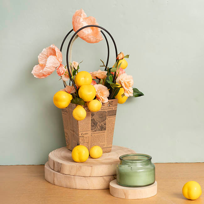 Flower Carry Bag Kraft Newsprint Small Pk5 (9.5x13x15.5cmH)