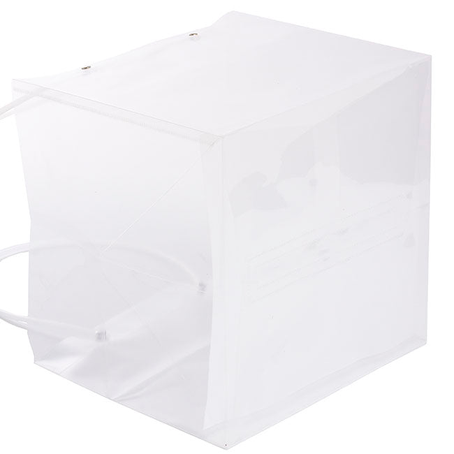 Flower Gift Carry Bag Square Clear Pk5 (25x25x22cmH)