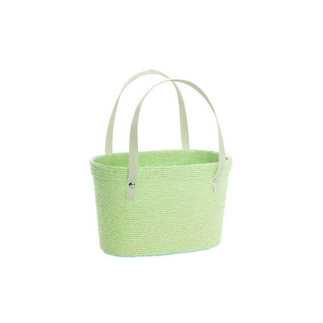 Flower Carry Paper Rope Basket Liner Light Green(18x9x13cmH)