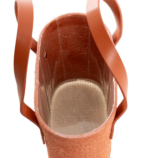 Flower Carry Paper Rope Basket with Liner Mocha (18x9x13cmH)