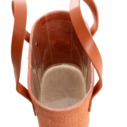 Flower Carry Paper Rope Basket with Liner Mocha (18x9x13cmH)