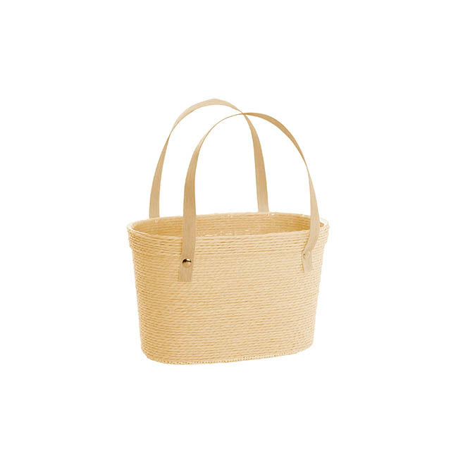 Flower Carry Paper Rope Basket & Liner Natural (18x9x13cmH)