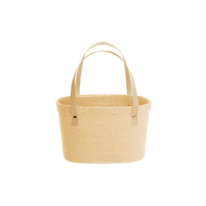 Flower Carry Paper Rope Basket & Liner Natural (18x9x13cmH)