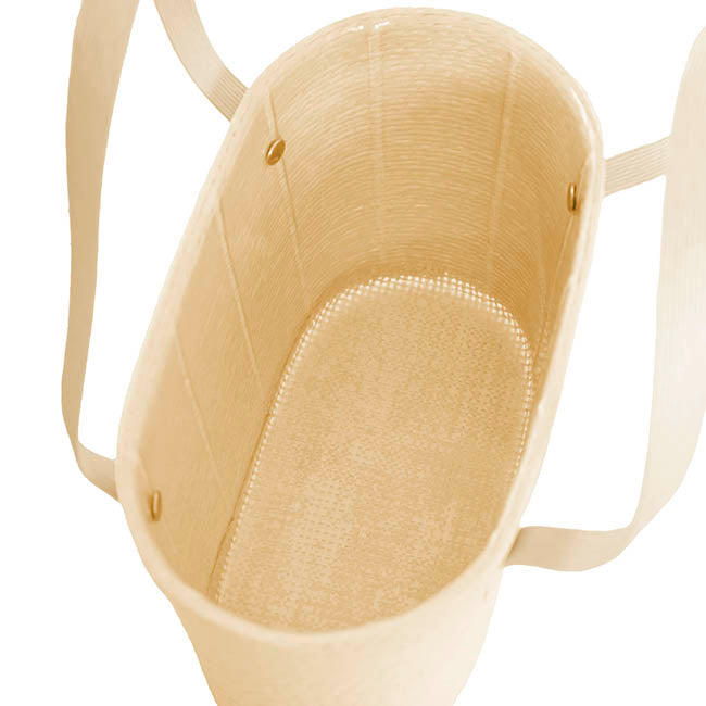 Flower Carry Paper Rope Basket & Liner Natural (18x9x13cmH)