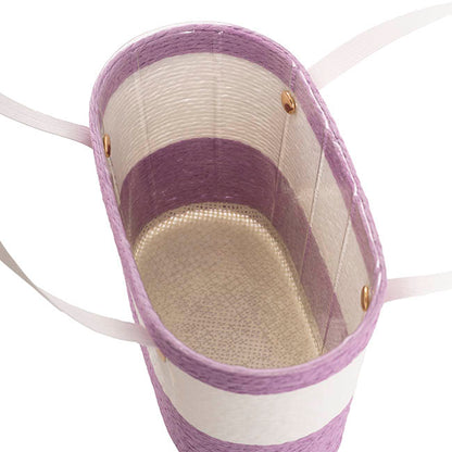 Flower Paper Rope Basket Liner Purple & White (18x9x13cmH)