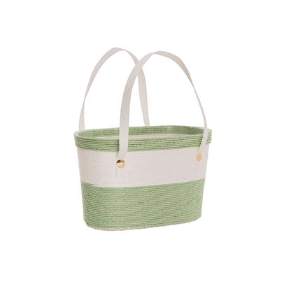 Flower Carry Paper Rope Basket Liner White Sage (18x9x13cmH)