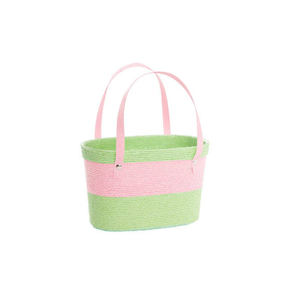 Flower Carry Paper Rope Basket Liner Pink Sage (18x9x13cmH)