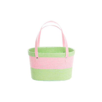 Flower Carry Paper Rope Basket Liner Pink Sage (18x9x13cmH)