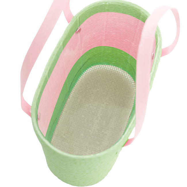 Flower Carry Paper Rope Basket Liner Pink Sage (18x9x13cmH)