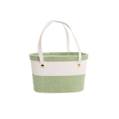 Flower Carry Paper Rope Basket Liner White Sage (18x9x13cmH)