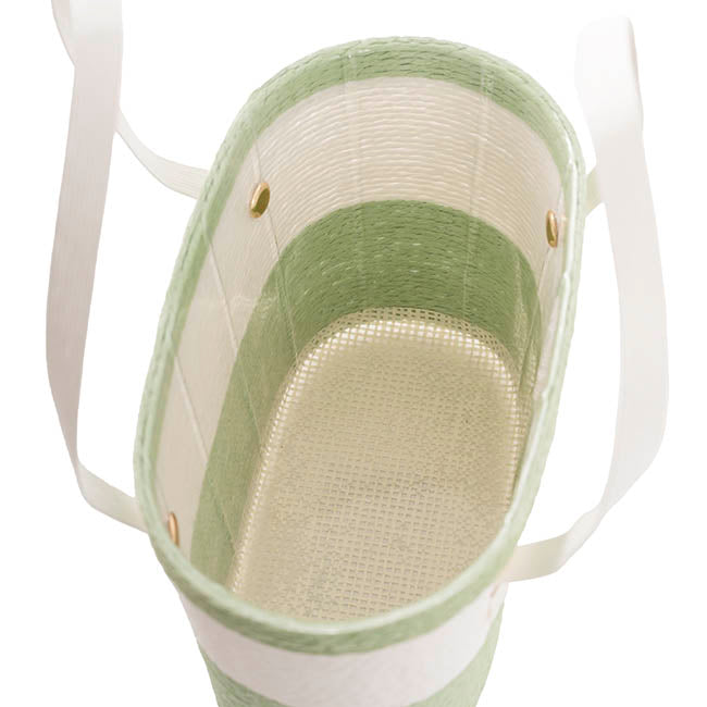 Flower Carry Paper Rope Basket Liner White Sage (18x9x13cmH)