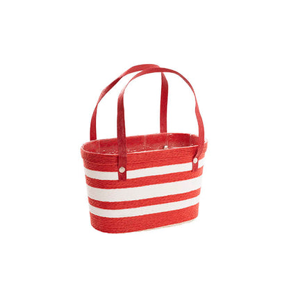 Flower Carry Paper Rope Basket Liner Red & White(18x9x13cmH)