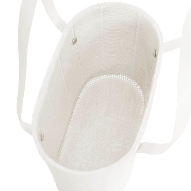 Flower Carry Paper Rope Basket Liner White (18x9x13cmH)