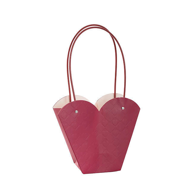 Flower Heart Carry Bag Embossed Wine Pack 5 (23x10x20cmH)