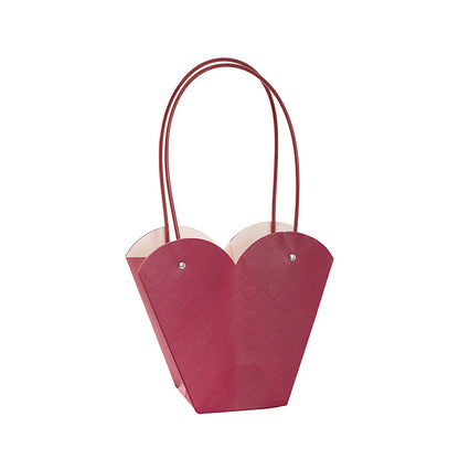 Flower Heart Carry Bag Embossed Wine Pack 5 (23x10x20cmH)