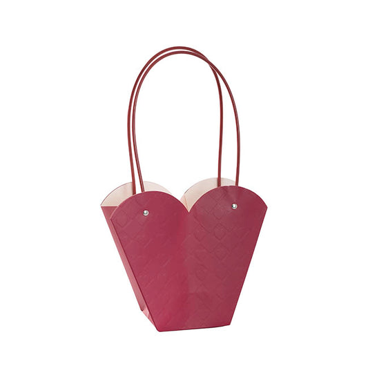 Flower Heart Carry Bag Embossed Wine Pack 5 (23x10x20cmH)