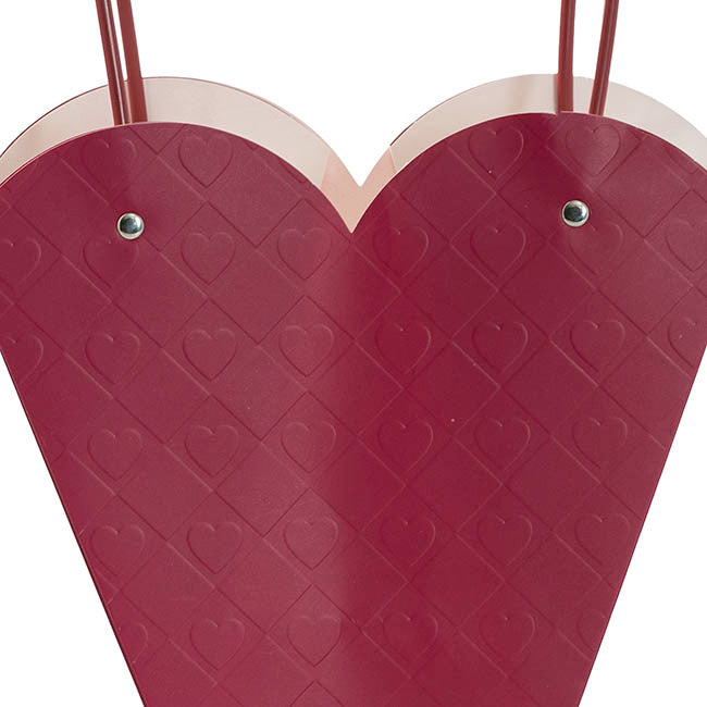 Flower Heart Carry Bag Embossed Wine Pack 5 (23x10x20cmH)