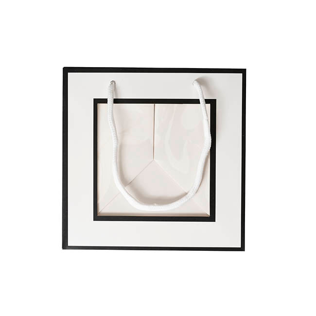 Window Posy Gift Bag Silhouette White Pack 5 (18x18x18cmH)