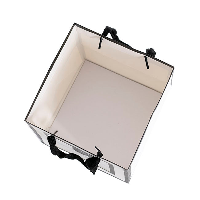 Window Posy Gift Bag Silhouette White Pack 5 (25x25x25cmH)