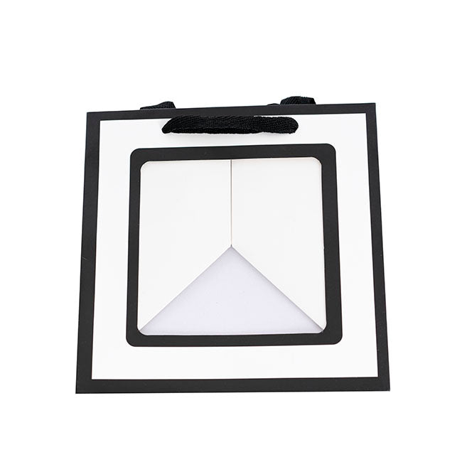 Window Posy Gift Bag Silhouette White Pack 5 (25x25x25cmH)