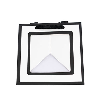Window Posy Gift Bag Silhouette White Pack 5 (25x25x25cmH)