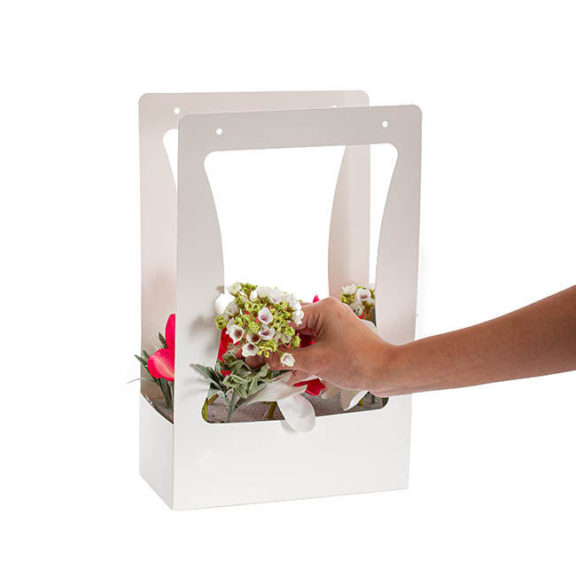 Flower Carry Box Pack 10 White (22x11.5x35.5cm)