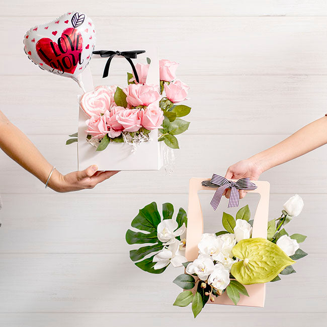 Flower Carry Box Pack 10 White (22x11.5x35.5cm)