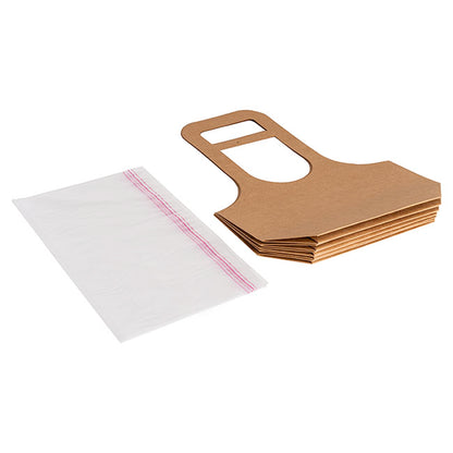 Flower Gift Carry Bag Small Kraft Brown Pack 5 (17x7x32Hcm)