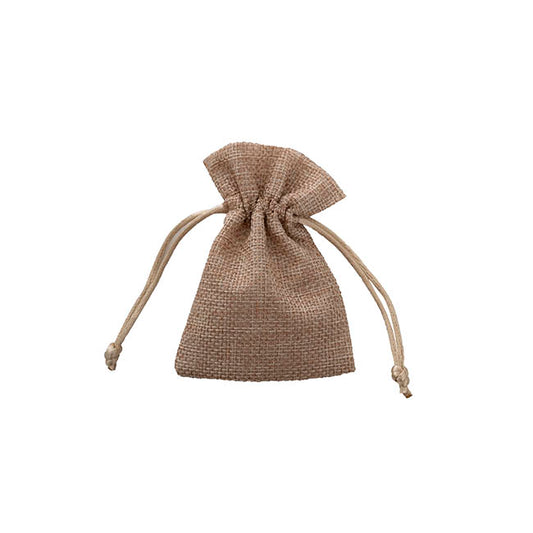 Faux Jute Gift Bomboniere Pouch Small Natural Pk10 (8x10cmH)
