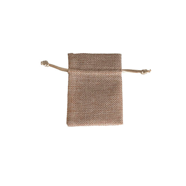 Faux Jute Gift Bomboniere Pouch Small Natural Pk10 (8x10cmH)