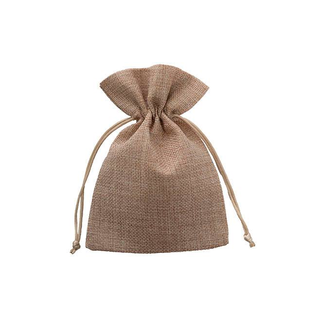 Faux Jute Gift Bomboniere Pouch Med Natural Pk10 (12x17cmH)