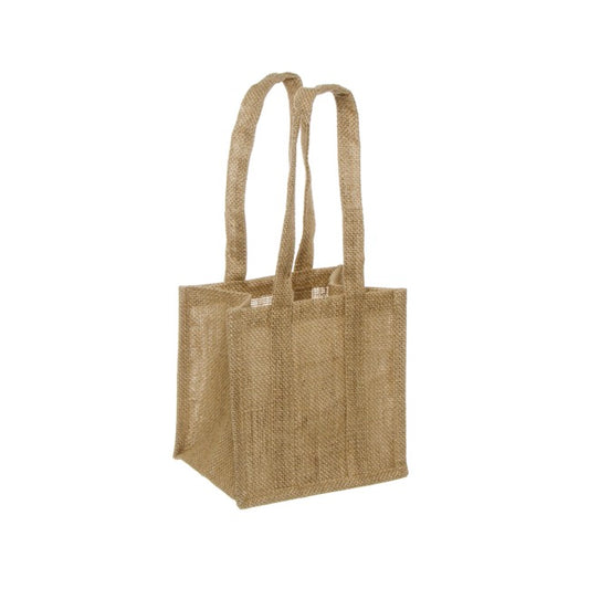 Natural Jute Posy Bag With Plastic Liner (18x16.5x17cmH)