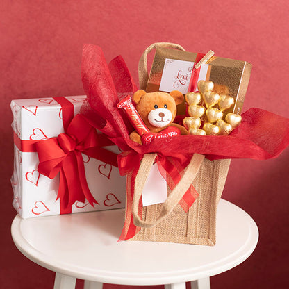 Natural Jute Posy Bag With Plastic Liner (18x16.5x17cmH)