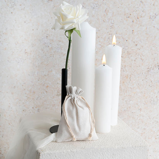 Calico Gift Bomboniere Pouch Medium Pk10 Natural (12x17cmH)