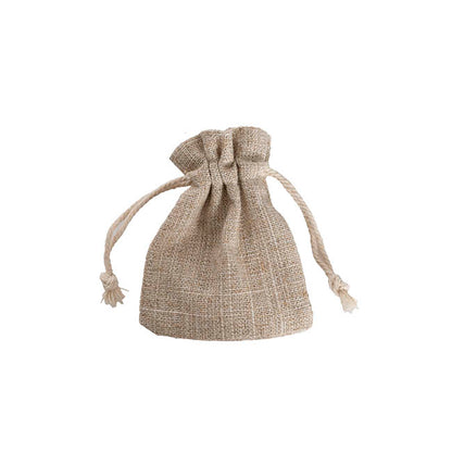 Faux Linen Bomboniere Gift Bag Small Pk6 Natural (8x9.5cmH)
