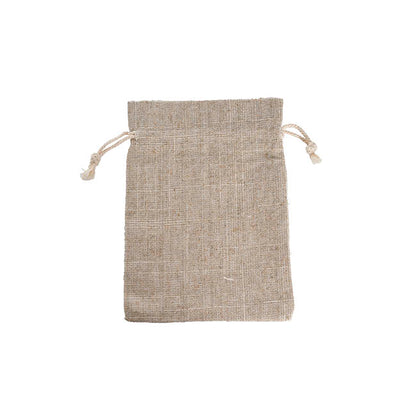 Faux Linen Bomboniere Gift Bag Medium Pk6 Natural(11x16cmH)