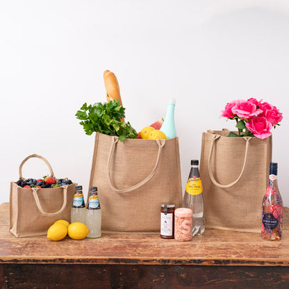 Jute Reusable Shopping Carry Bag Natural (30Wx12Gx40cmH)