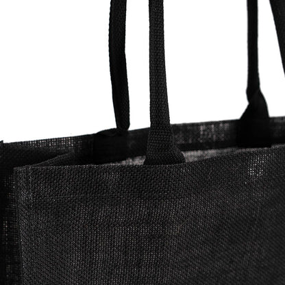 Jute Reusable Shopping Carry Bag Black (40Wx15Gx40cmH)