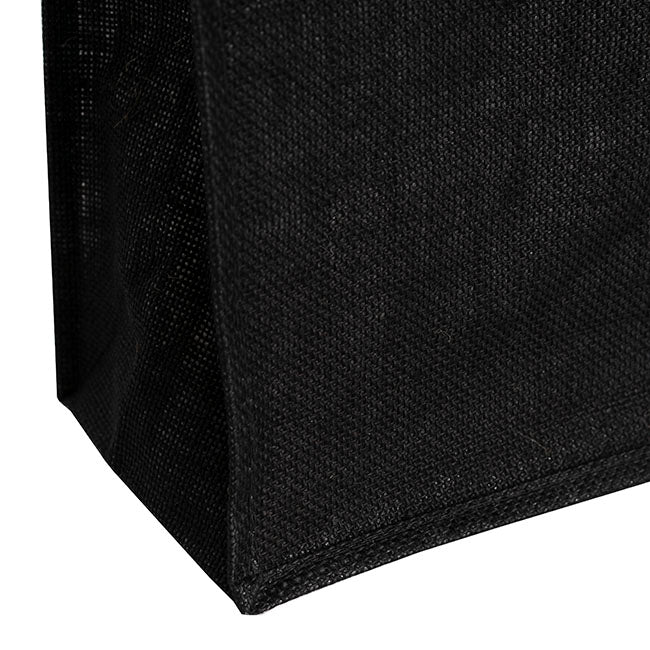 Jute Reusable Shopping Carry Bag Black (40Wx15Gx40cmH)