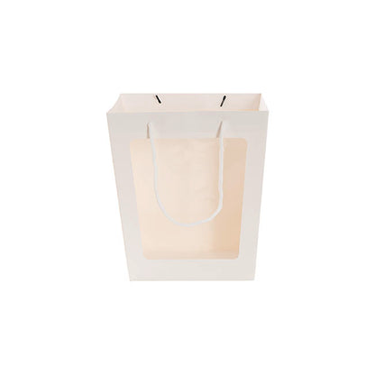 Window Posy Gift Bag V Shape White Pack 5 (26x20x30cmH)