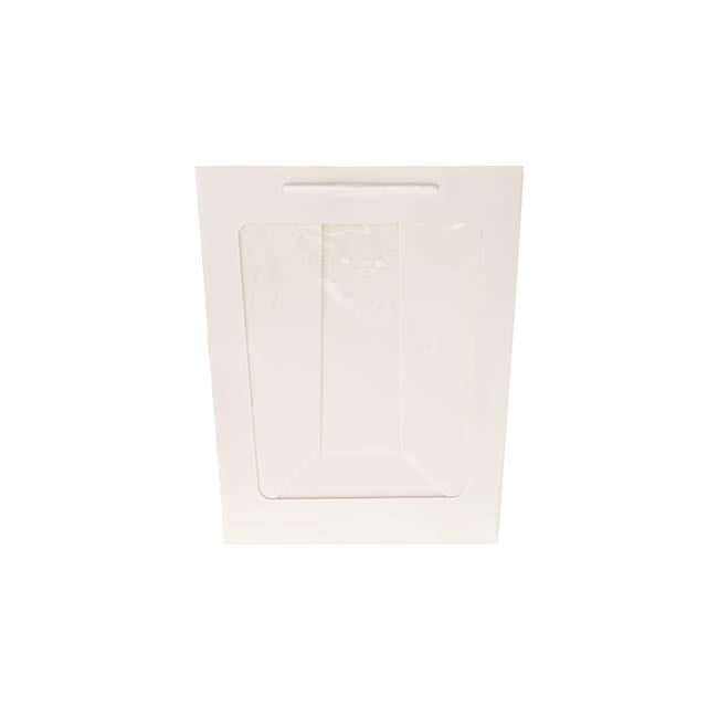Window Posy Gift Bag V Shape White Pack 5 (26x20x30cmH)